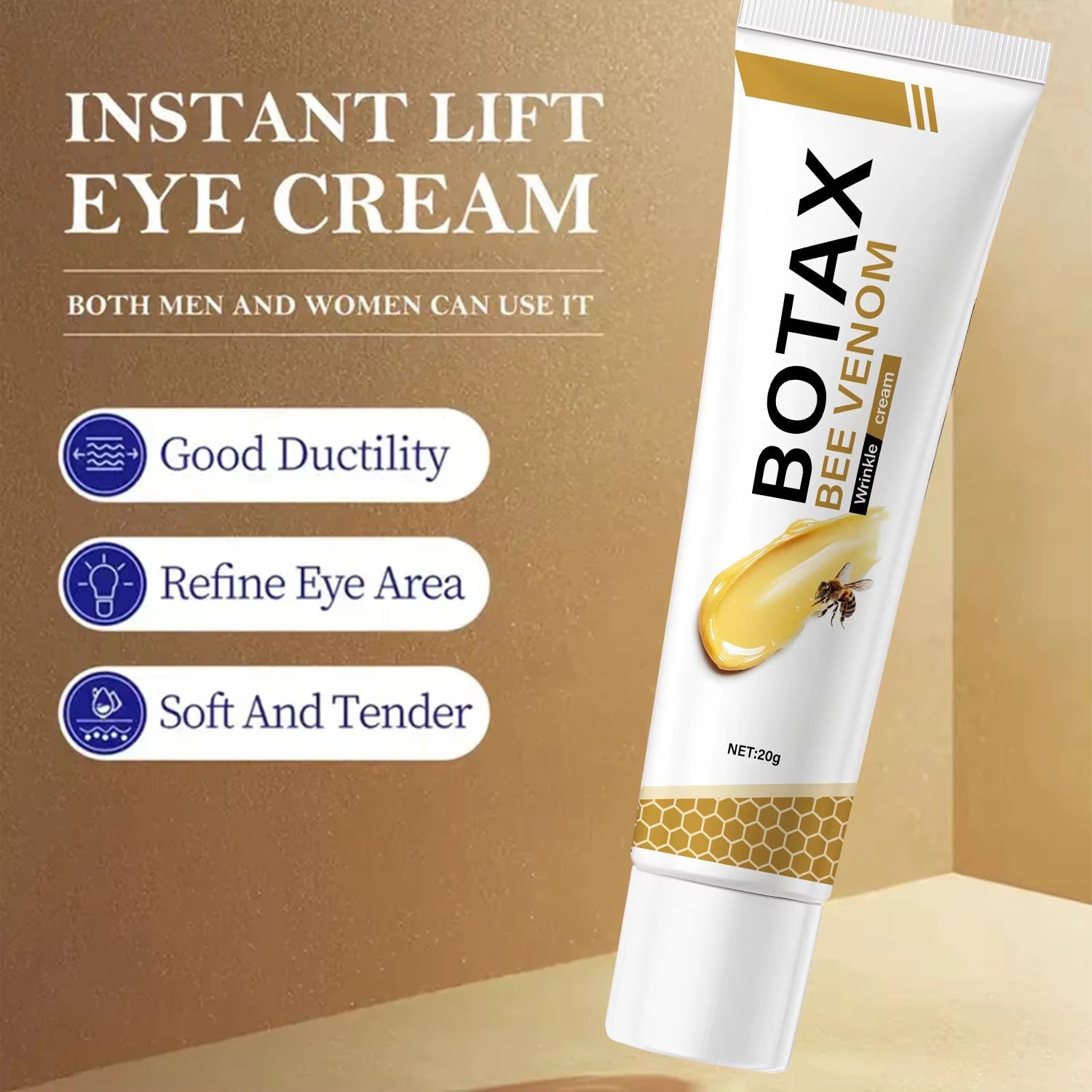 Botax Bee Venom Eye Cream, Light Texture, Moisturizes & Protects Skin—Daily Use for Elastic, Smooth, Wrinkle - Reducing Results - Jerome Retail Shop