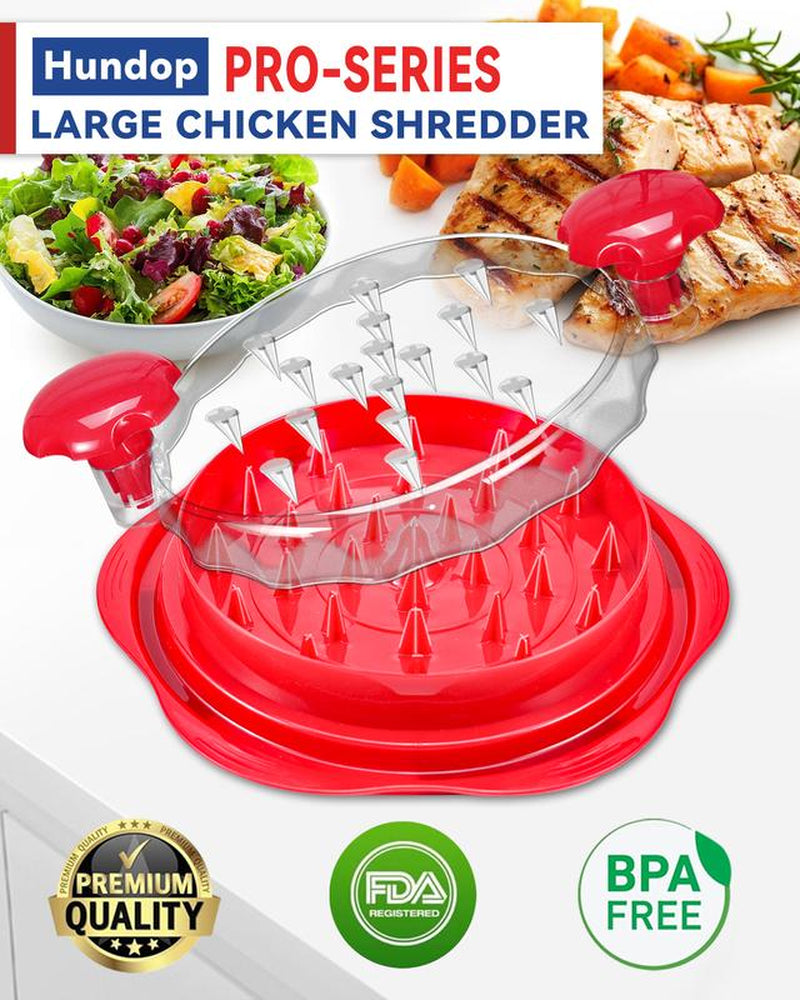Chicken Shredder Tool Twist for Kitchen, Manual Chicken Breast Grinder Machine for Ground Food, Meat and Vegetables, Red