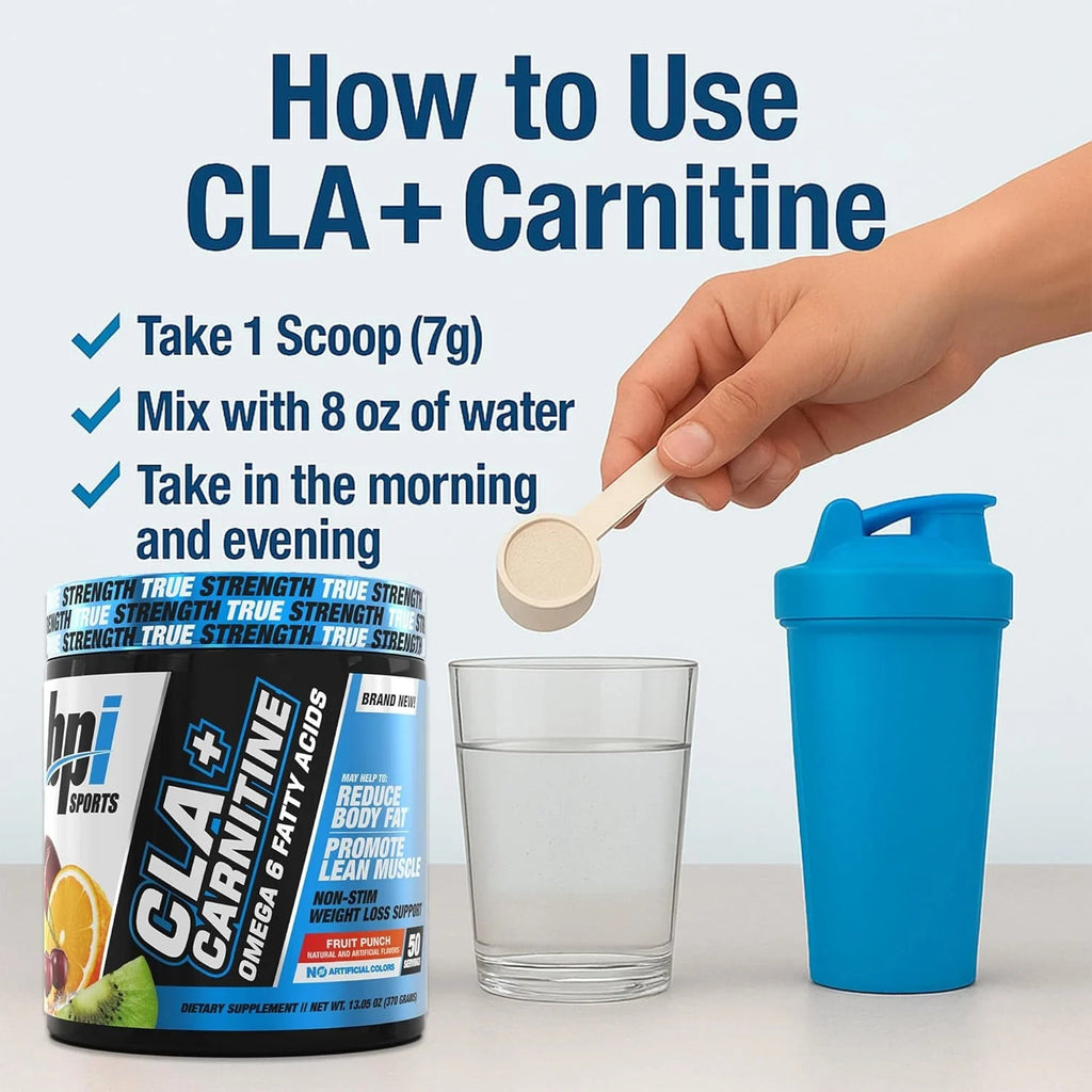 CLA + Carnitine Powder, Fruit Punch, 50 Servings, Weight Loss & Lean Muscle Support (12.34 Oz, 350G) - Jerome Retail Shop