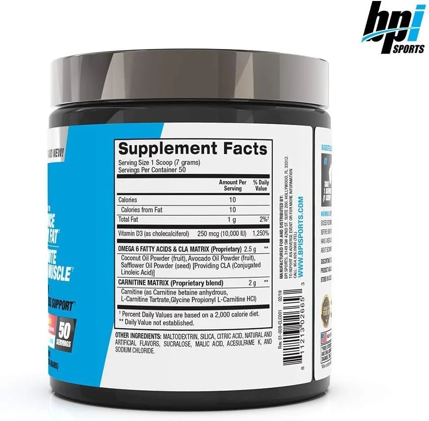 CLA + Carnitine Powder, Fruit Punch, 50 Servings, Weight Loss & Lean Muscle Support (12.34 Oz, 350G) - Jerome Retail Shop