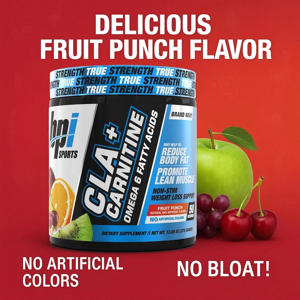 CLA + Carnitine Powder, Fruit Punch, 50 Servings, Weight Loss & Lean Muscle Support (12.34 Oz, 350G) - Jerome Retail Shop