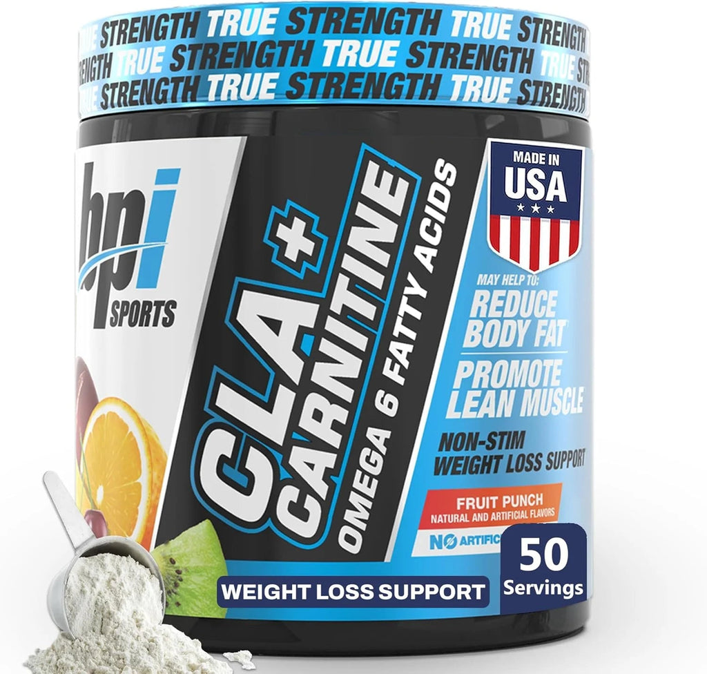 CLA + Carnitine Powder, Fruit Punch, 50 Servings, Weight Loss & Lean Muscle Support (12.34 Oz, 350G) - Jerome Retail Shop