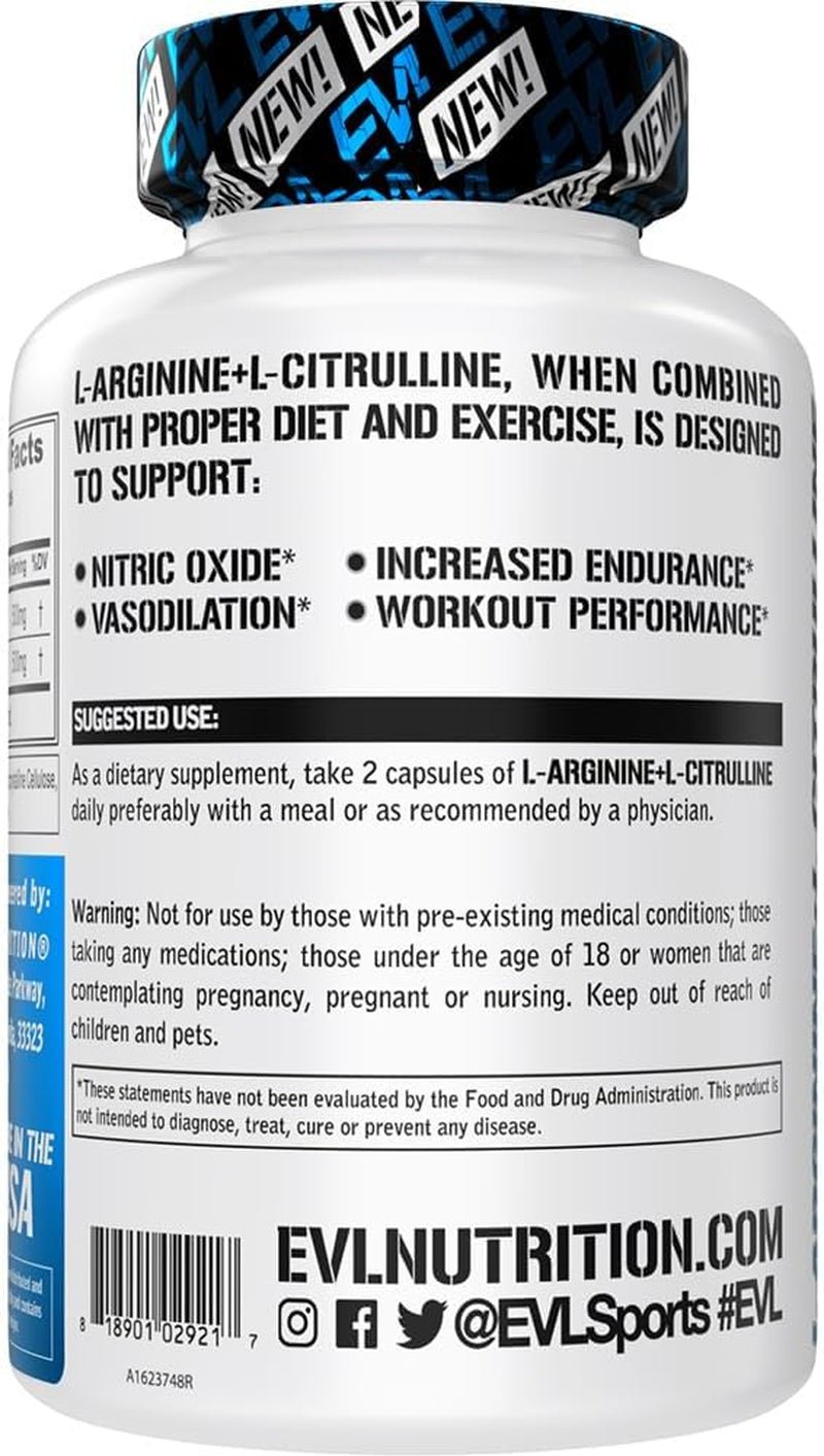 EVL L - Carnitine Supplement for Weight Loss Support - L Carnitine 500Mg Diet Pills for Weight Loss Lean Muscle Growth and Fat Burning Support with Stimulant Free L Tartrate - 120 Servings - Jerome Retail Shop