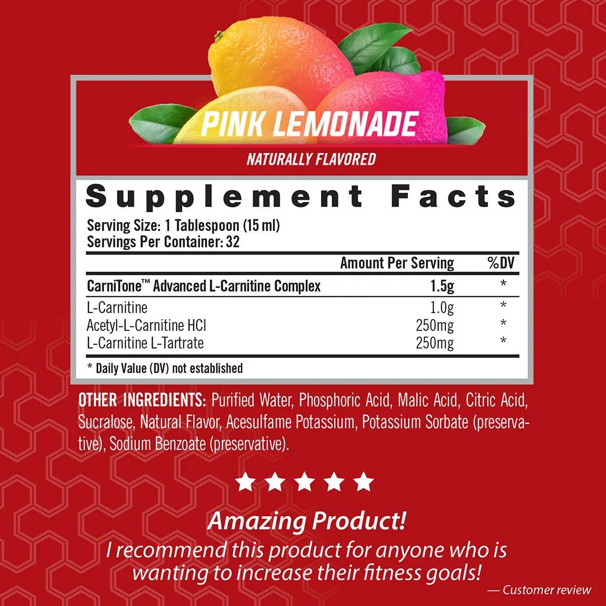 L - Carnitine LS3 Concentrated Liquid Metabolic Enhancer and Energy Booster - Health and Fitness - Keto Friendly - Stimulant Free - Pink Lemonade 1500Mg (32 Servings) - Jerome Retail Shop