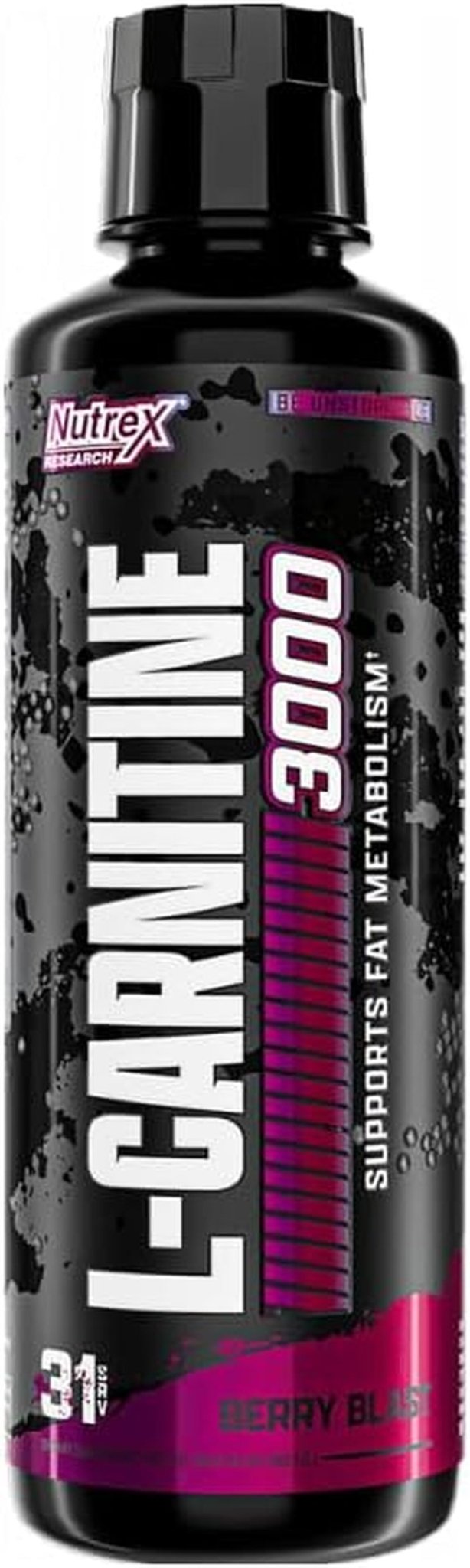 Nutrex Research L - Carnitine 3000 (31 Servings, Berry Blast) | Liquid Shots, Stimulant Free | Supports Muscle Recovery for Men and Women - Jerome Retail Shop