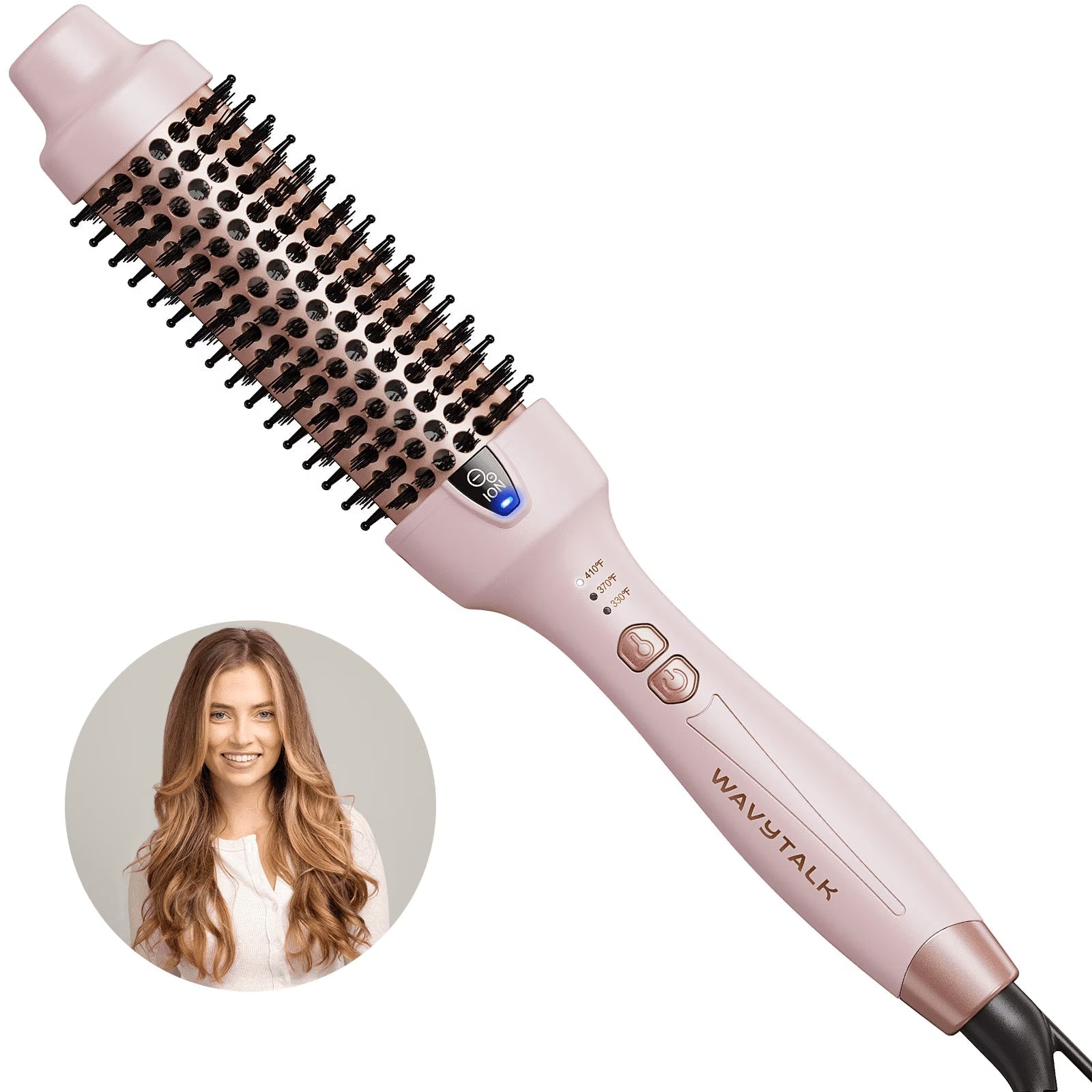 Thermal Brush for Blowout Look, 1 1/2 Inch Ionic Heated Nylon Brush Get Natural Curls, Pink - Jerome Retail Shop