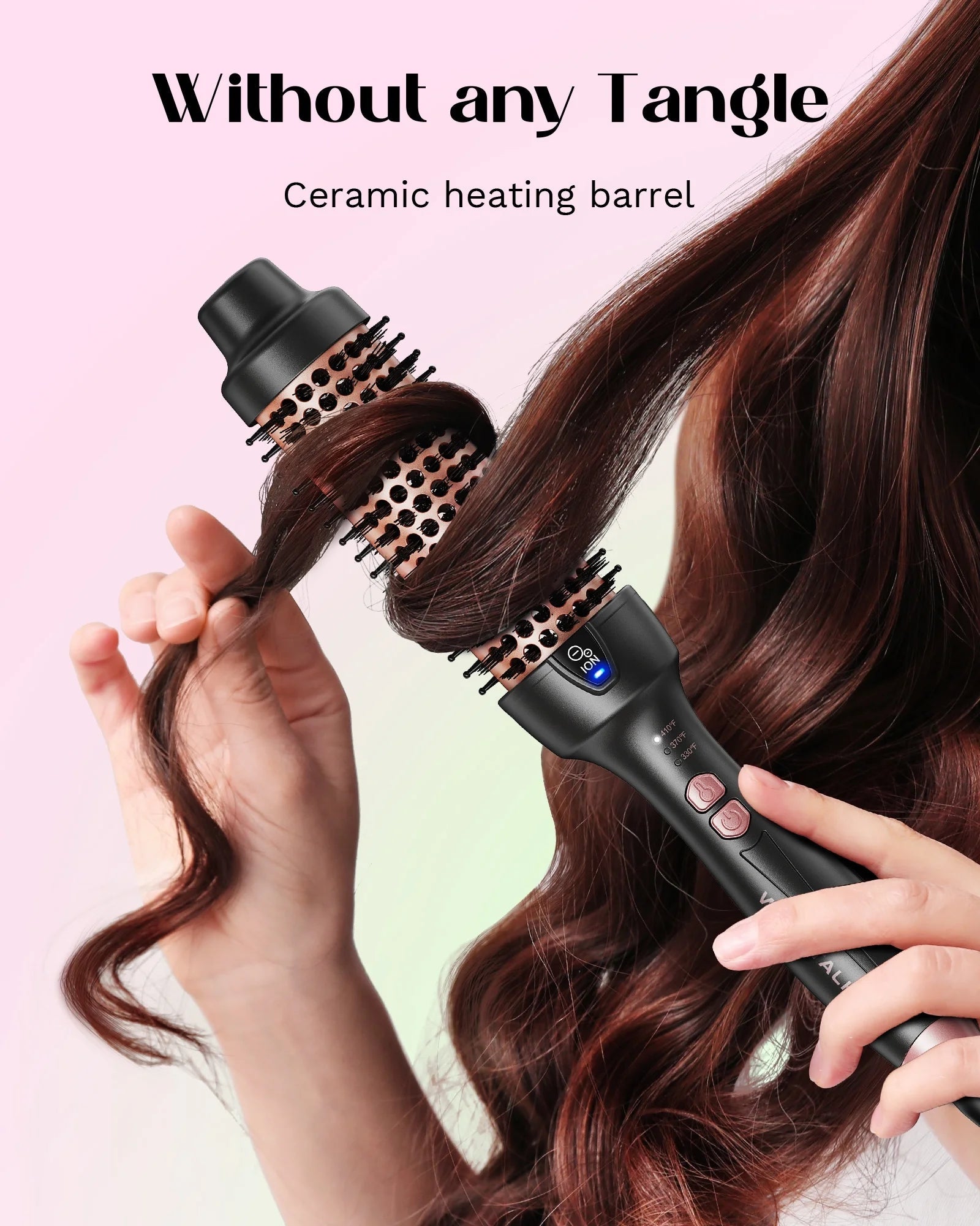 Thermal Brush for Blowout Look, 1 1/2 Inch Ionic Heated Nylon Brush Get Natural Curls, Rose Gold - Jerome Retail Shop