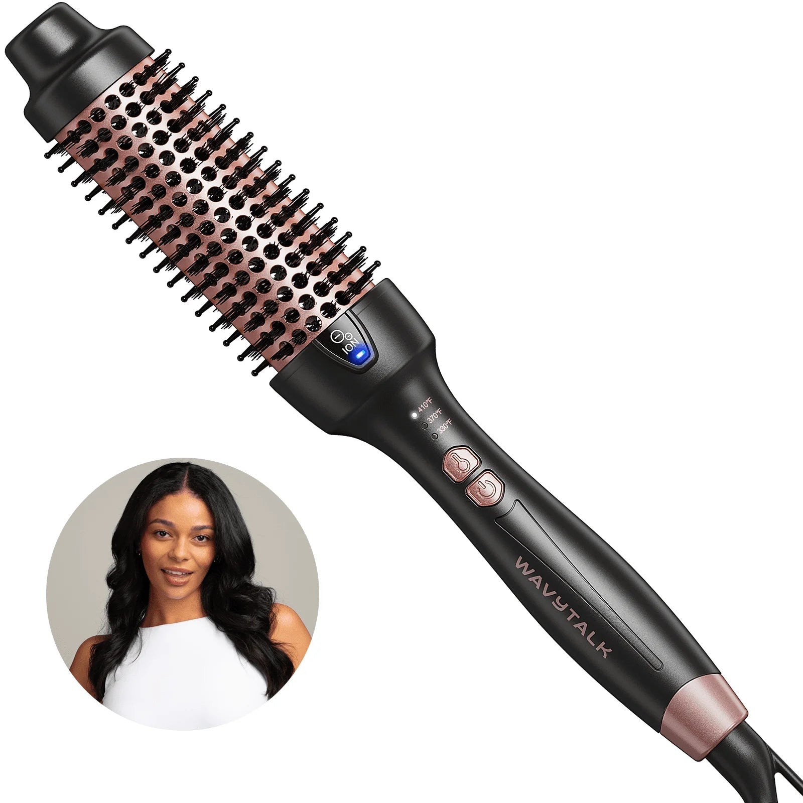 Thermal Brush for Blowout Look, 1 1/2 Inch Ionic Heated Nylon Brush Get Natural Curls, Rose Gold - Jerome Retail Shop