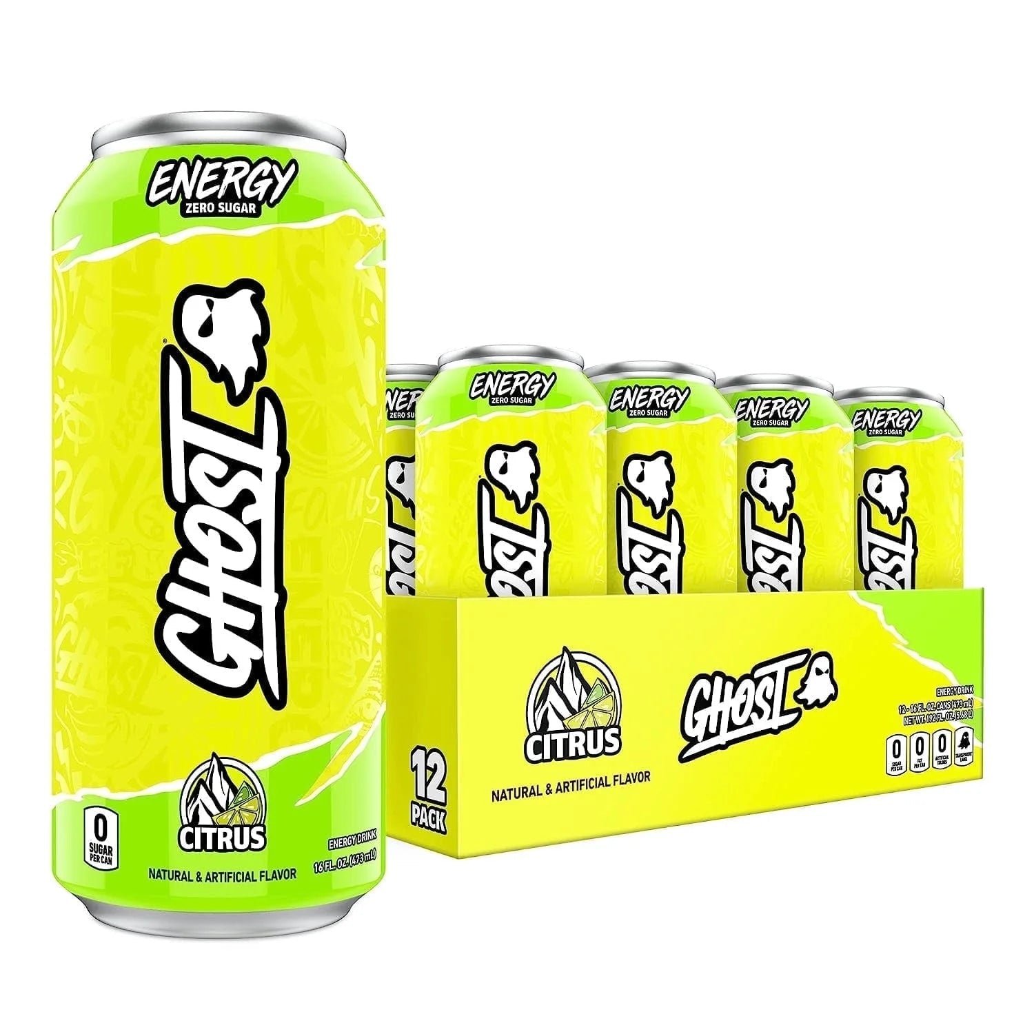 Zero Sugar Energy Drink, Citrus, 16 Oz Can, 12 Pk - Jerome Retail Shop