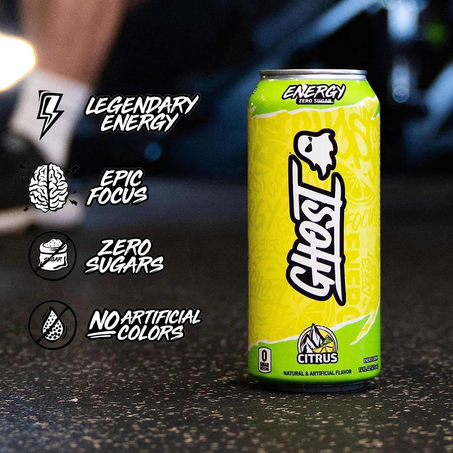 Zero Sugar Energy Drink, Citrus, 16 Oz Can, 12 Pk - Jerome Retail Shop