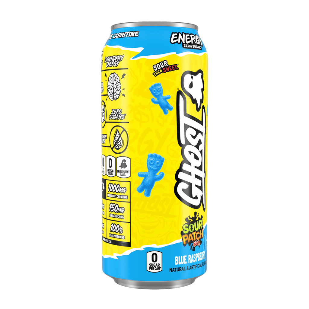 Zero Sugar Energy Drink, SOUR PATCH KIDS Blue Raspberry, 16 Oz Can, 12 Pk - Jerome Retail Shop