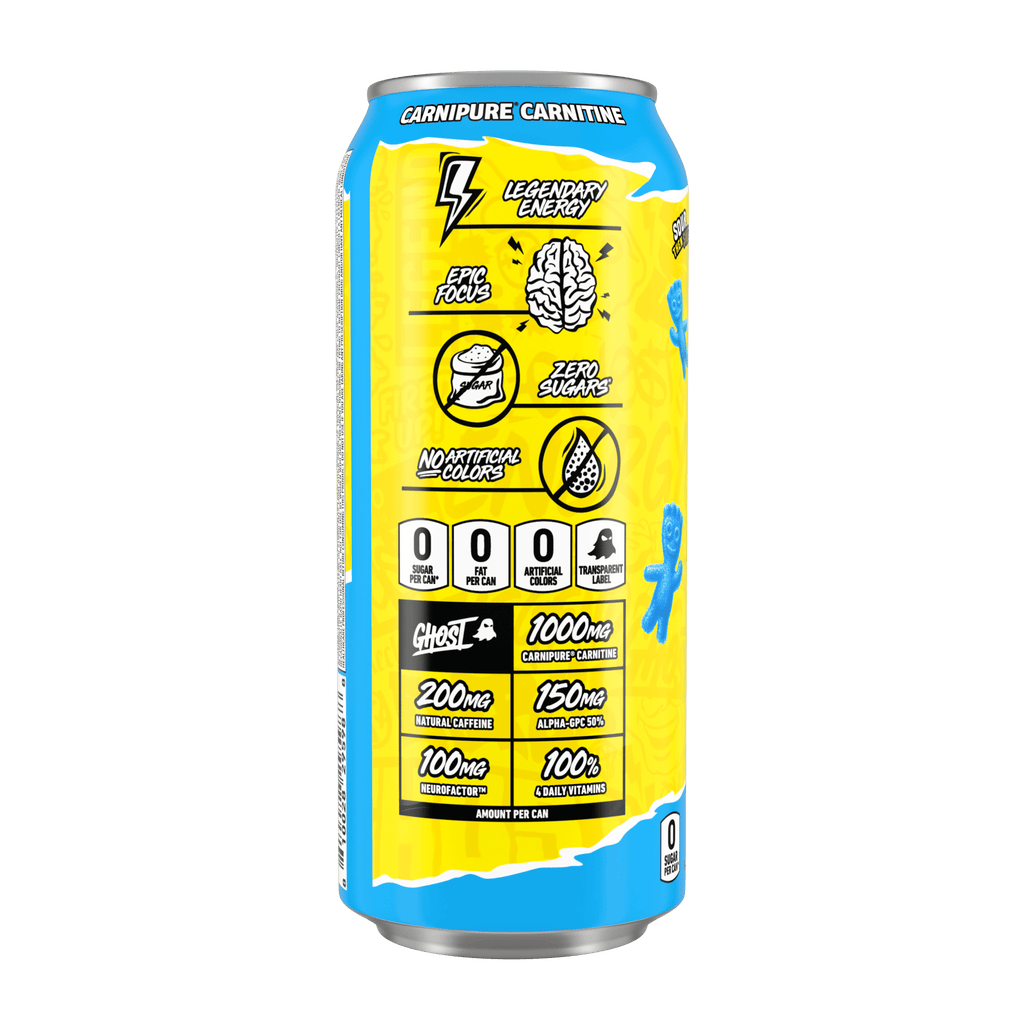 Zero Sugar Energy Drink, SOUR PATCH KIDS Blue Raspberry, 16 Oz Can, 12 Pk - Jerome Retail Shop