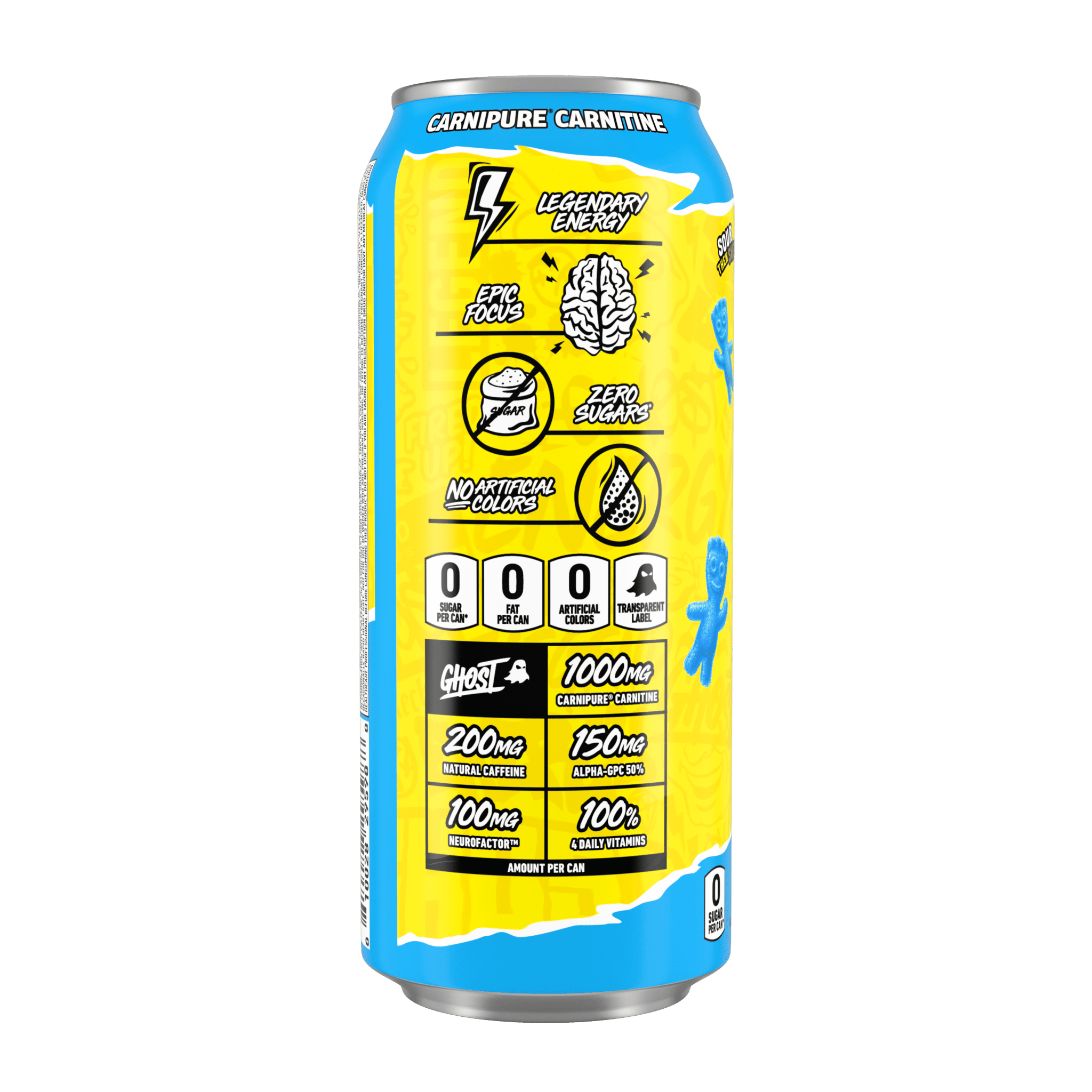 Zero Sugar Energy Drink, SOUR PATCH KIDS Blue Raspberry, 16 Oz Can, 12 Pk - Jerome Retail Shop
