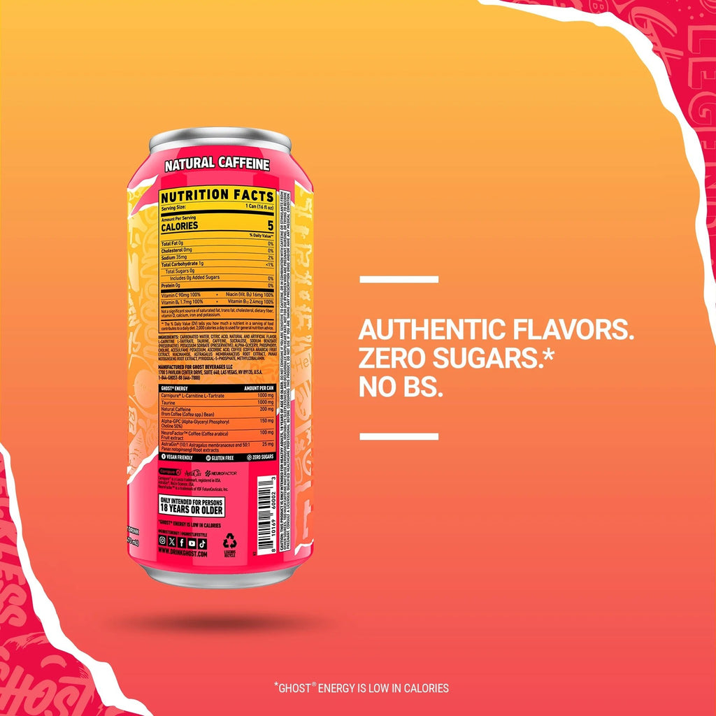 Zero Sugar Energy Drink, Strawbango, 16 Oz Can, 12 Pk - Jerome Retail Shop