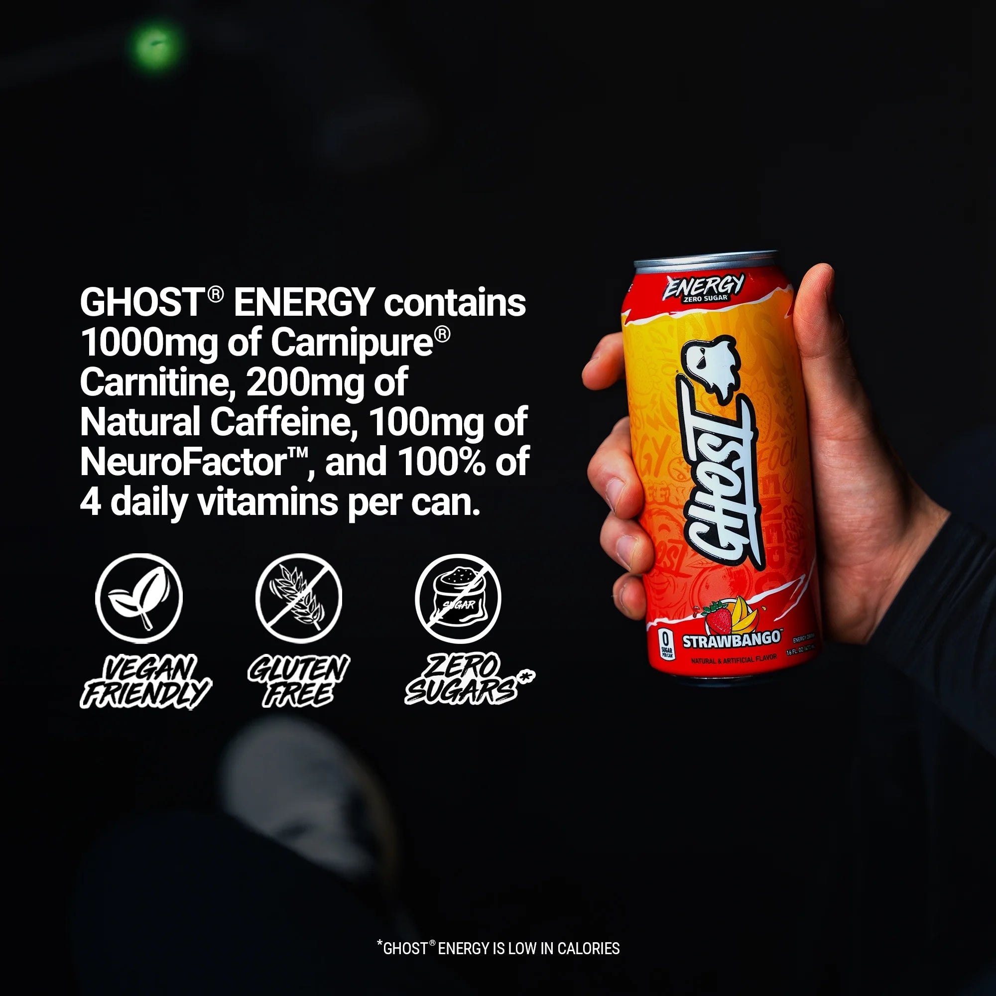 Zero Sugar Energy Drink, Strawbango, 16 Oz Can, 12 Pk - Jerome Retail Shop